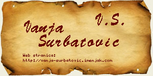 Vanja Šurbatović vizit kartica